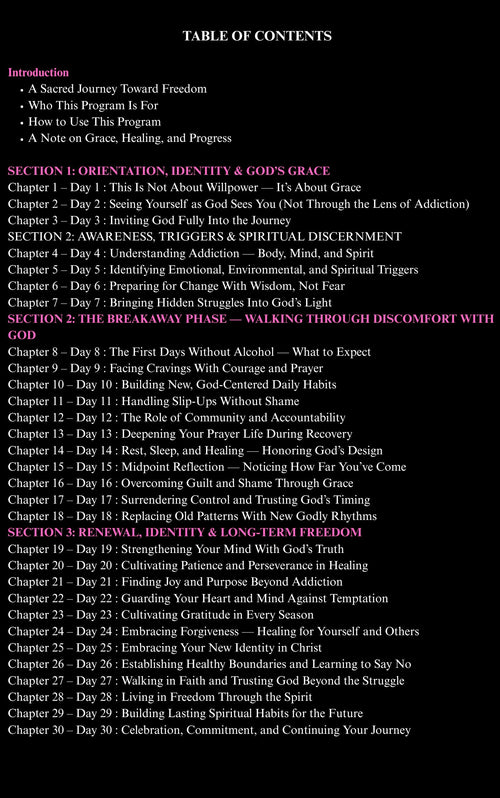 "New Wine Within" 30 Day Faith-Based Alcohol Freedom Program